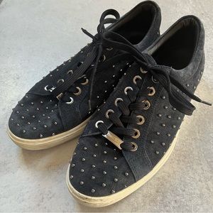 Jimmy Choo Men’s Suede Studded Blue Sneaker Sz 9 1/2